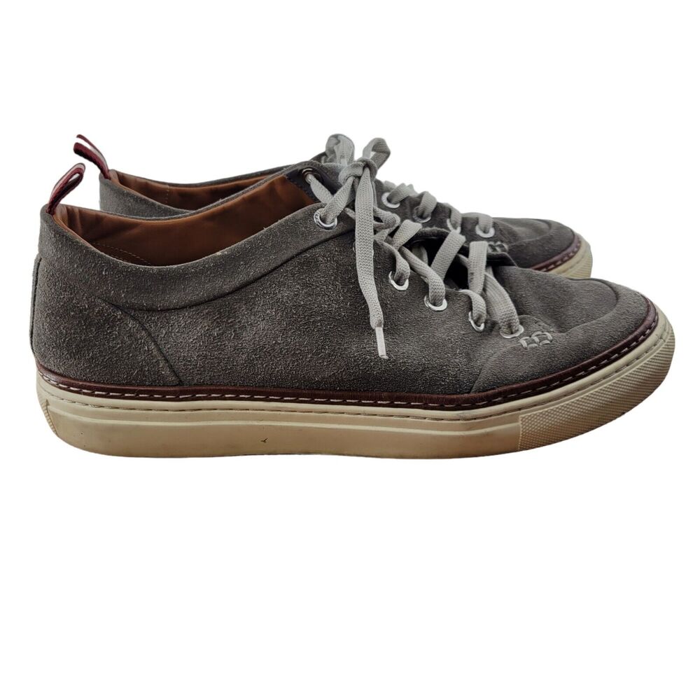 Bally Switzerland "Hernando"‎ Mens Gray Suede Lace Up Sneakers Size 8 US 7 EU